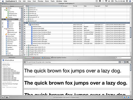 Linotype's FontExplorer X